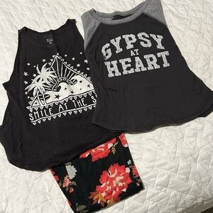 Billabong stretchy flair leggings and tops